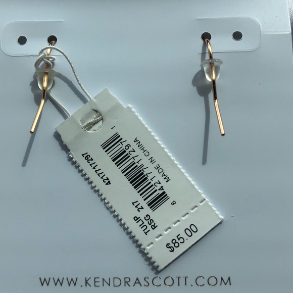 Kendra Scott Tulip Rose Gold Ivory Pearl Earrings - Picture 3 of 3